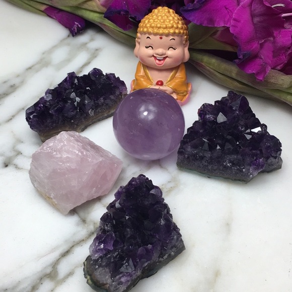 Other - Amethyst Rose Quartz LOVE PEACE Bundle 5 Pieces